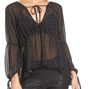 FL&L Truffle polka dot blouse